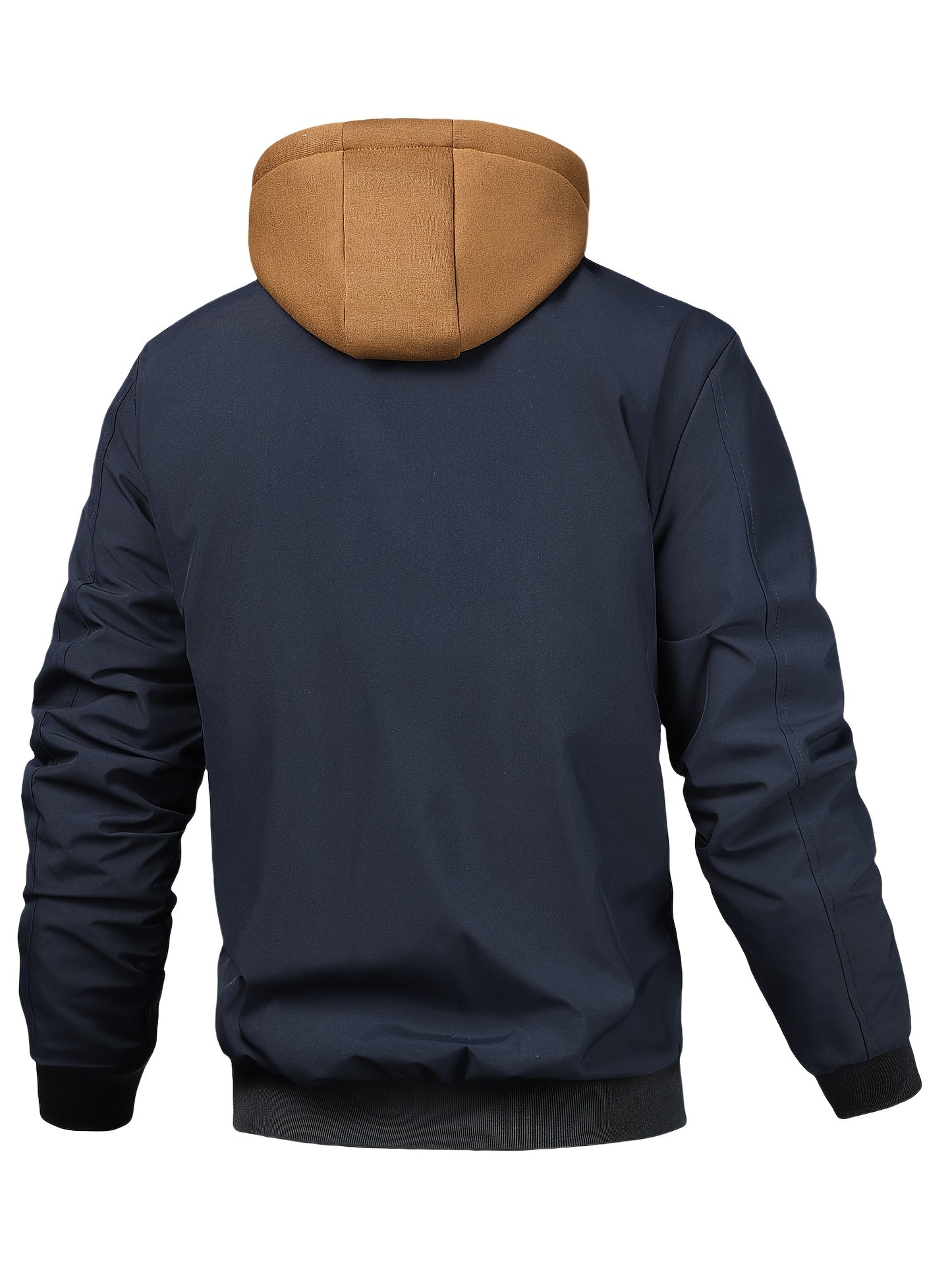 Chaqueta con Capucha y Cremallera para Hombre - Corte Holgado Casual, Marrón y Patrón a Cuadros, Capucha con Cordón, Mangas Largas, Forro, Perfecta para Primavera, Otoño e Invierno, Chaqueta de Otoño Invierno | Chaqueta con Patrón de Cuadros | Chaqueta co